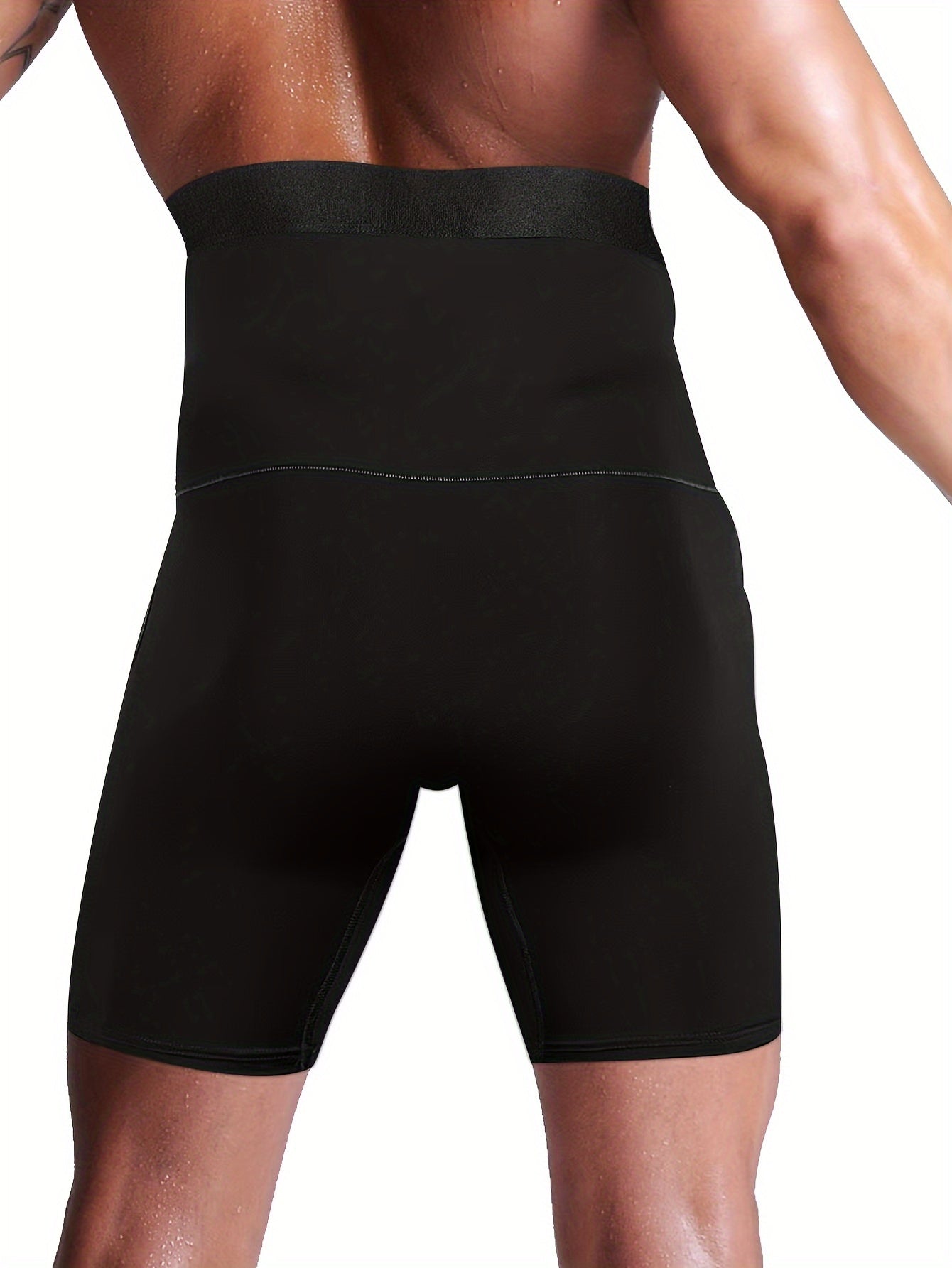 CONKEND Men's High-Waist Compression Shapewear Boxer Briefs for Tummy Control and Slimming. Made of Quick-Dry and Breathable Polyester/Elastane Blend, Ideal for Sports and Fitness. Machine