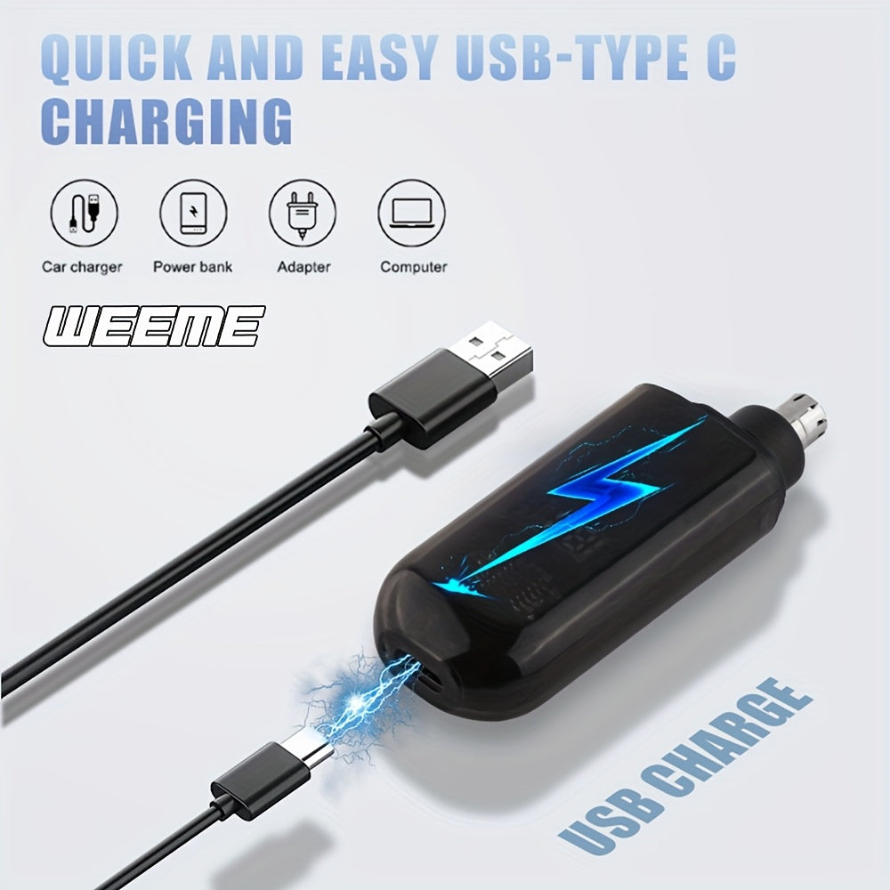 Weeme offers an exquisite USB rechargeable men's ear and nose trimmer in orange, green, or black with an LCD display for precise trimming. Perfect for Valentine's Day, Spring Festival, and