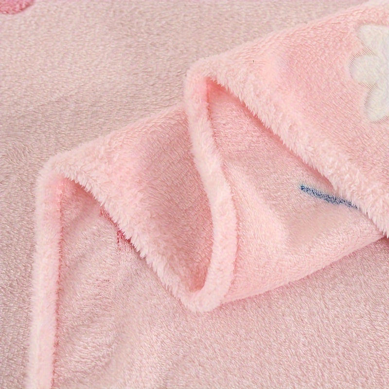 Soft and cozy pink flannel blanket with adorable strawberry print. Can be used as an air conditioning blanket, bed sheet, nap blanket, or shawl. Perfect for home, office, camping, and travel. This versatile and skin-friendly blanket makes a great holiday