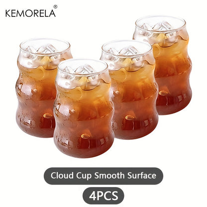 KEMORELA 4/6pcs 17OZ Wavy Glass Drinking Cups, Irregular Shaped Reusable Water Glasses, Multipurpose Iced Coffee Cups, Machine Washable, Home Kitchen Drinkware, 500ML

KEMORELA glass cups: 4/6pcs, 17oz, irregular shape, reusable, multipurpose for iced