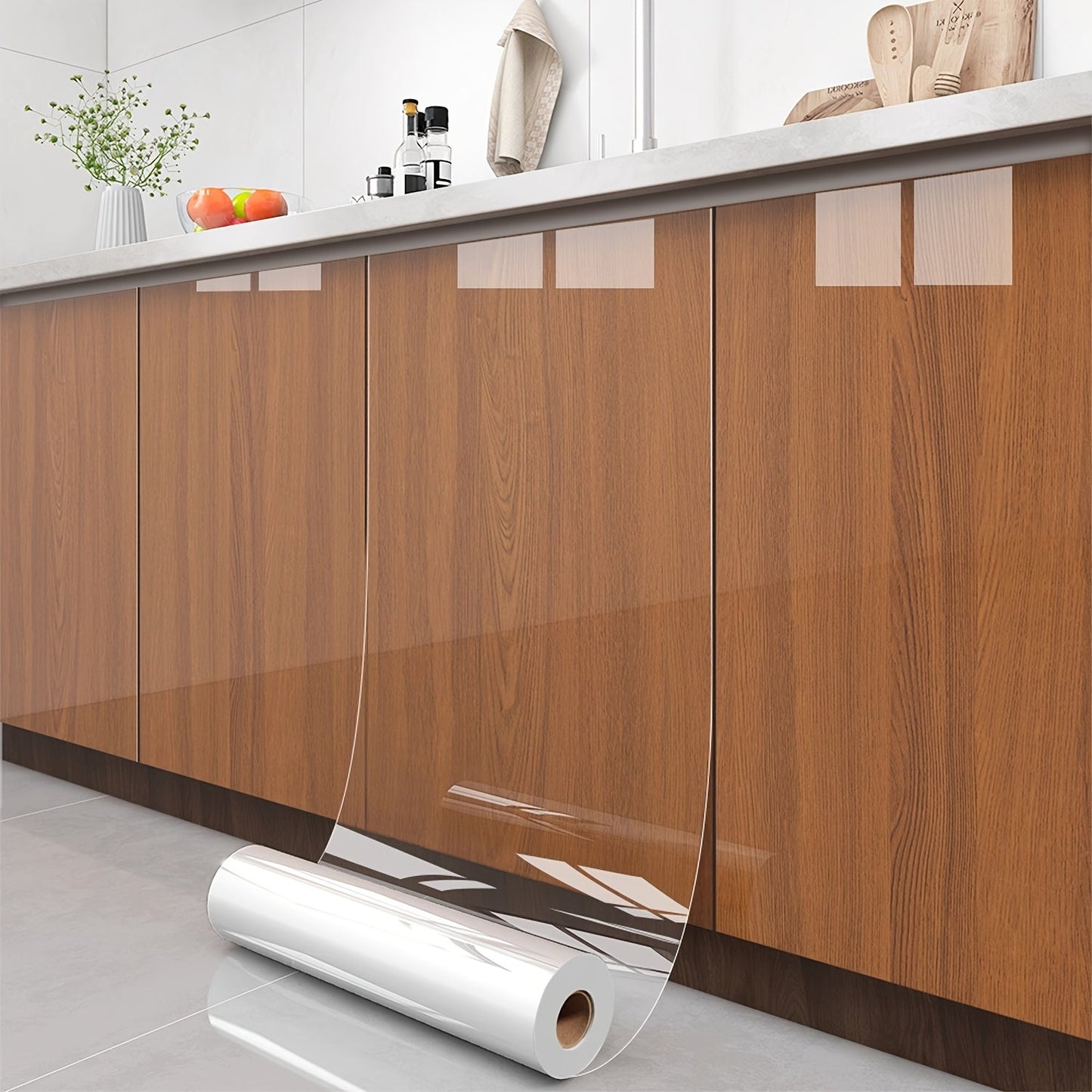 High Definition Self-Adhesive Protective Film for Wood Furniture, Ideal for Dining Tables, Marble Countertops, Desks, Kitchen Surfaces, Cabinet Doors, and Refrigerator Doors - Made of PVC Material, Easy to Peel Off, and Provides Protection