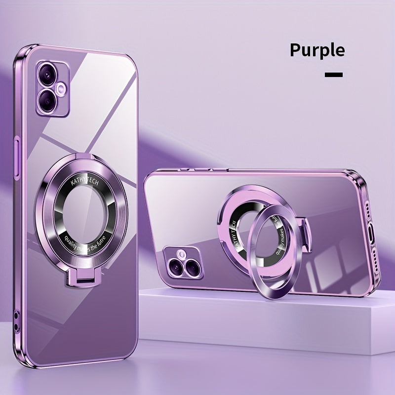 Electroplated Galaxy Phone Case with CD Holder - Fall Protection and Camera Guard for Samsung Galaxy series.