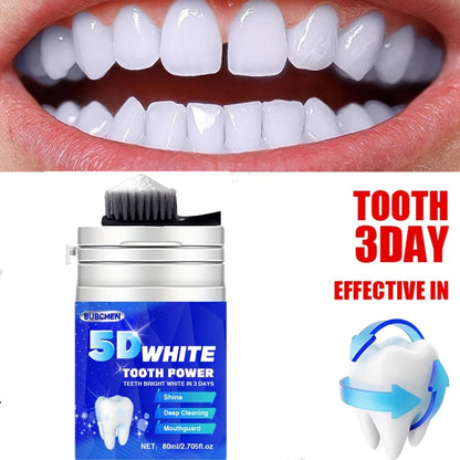 1 bottle of Bubchen 5D White Toothpowder - 80ml, with Pearl Powder for deep cleaning and brightening dental care, ideal for women.