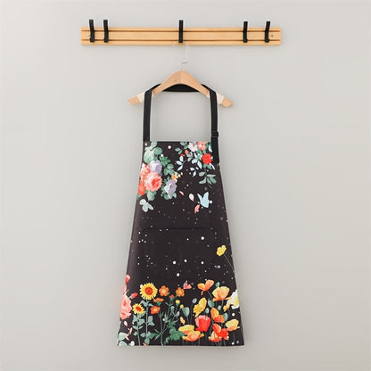 Stylish Butterfly Design Apron made of Polyester - Resistant to Oil and Water, Perfect for Cooking and Gardening