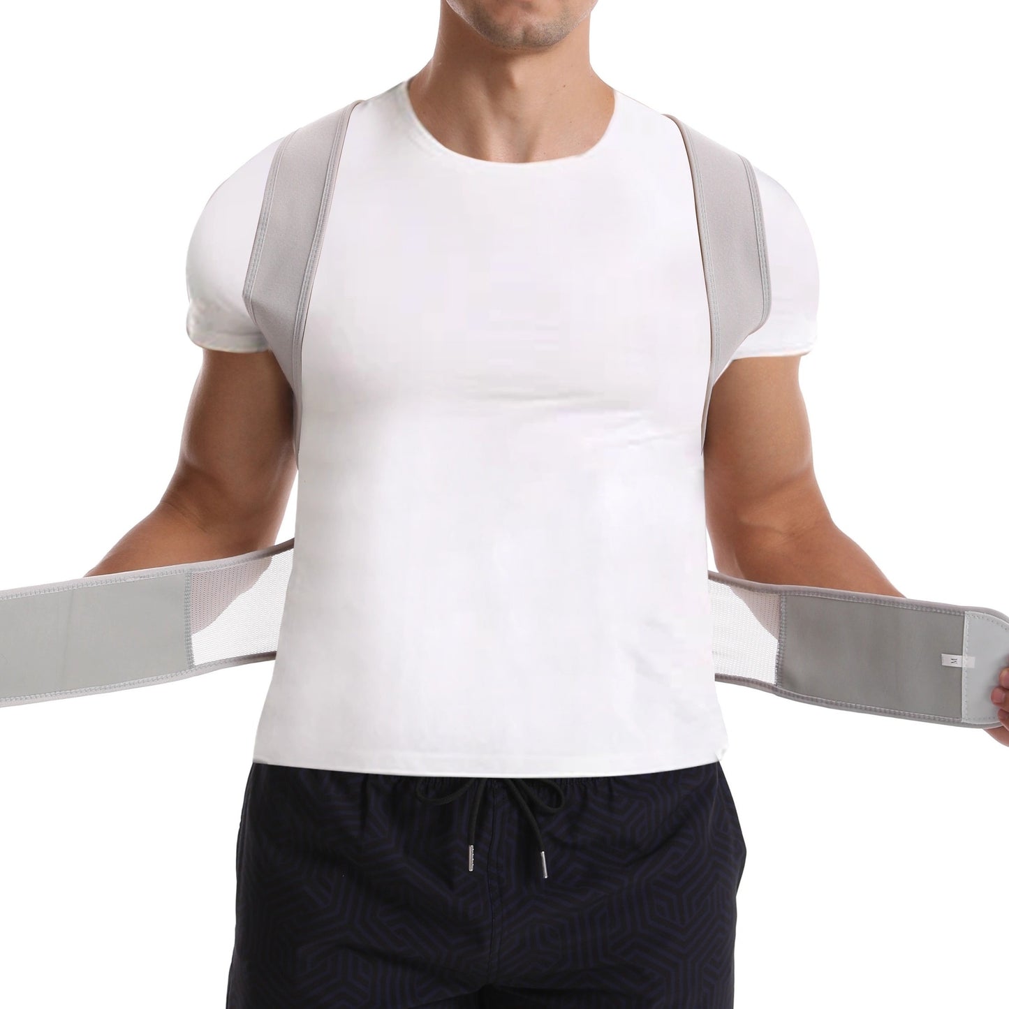 Posture corrector brace for men and women, improves posture and reduces slouching. Adjusts to fit comfortably.