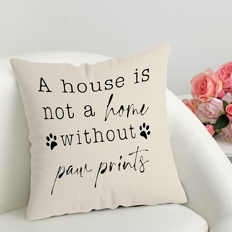 This MEMNUN Dog Lover's Delight Throw Pillow Cover is the perfect addition to any pet lover's home decor. Featuring a combination of humorous paw print designs and heartfelt quotes, this soft polyester cover measures 44.96 x 44.96 cm and includes a