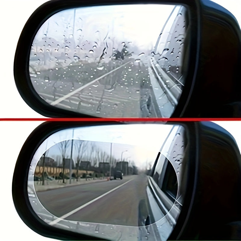 2 or 4 pieces of rain and fog waterproof transparent film for car rearview mirrors.