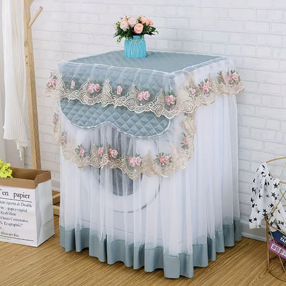 Stylish Lace-Embellished Washing Machine Cover with Sun Protection, Perfect Fit, and Delicate Trim; Made from High-Quality Fabric - Great for Bedroom or Living Room Use, Universally Compatible as a Dust Cover.