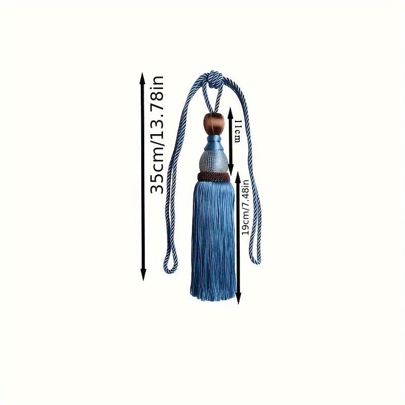 Enhance the décor of your living room, office, or home with this elegant Glam Polyester Curtain Tieback featuring a Tassel Hanging Ball Holdback