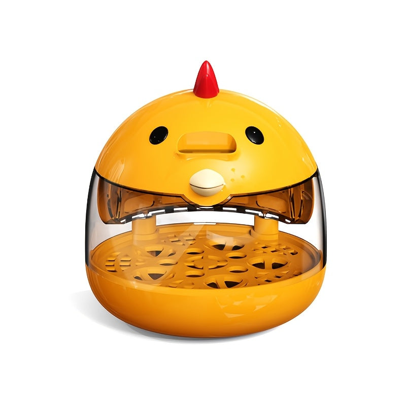 USB-powered egg incubator with cute chick design, transparent hatching chamber, durable ABS material, safe for poultry eggs, educational science toy for youngsters.