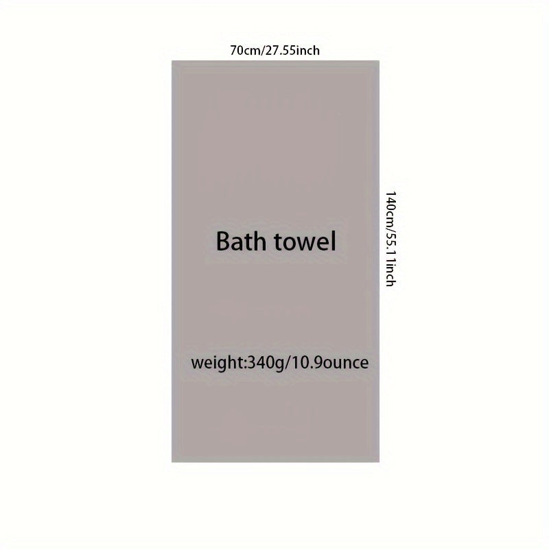 1pc Rabbit Jacquard Design Bath Towel, 69.98*139.98cm, Household Cute and Super Soft, Absorbent Bathroom Towel.