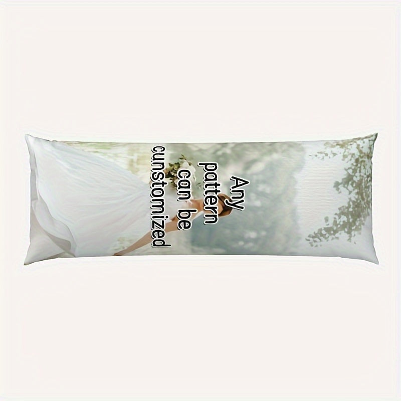 Personalized Double-Sided Print Body Pillowcase with Custom Photo & Text - Soft Plush Fabric, 50.8x137.16 cm - Ideal for Home Decor & Gift Giving