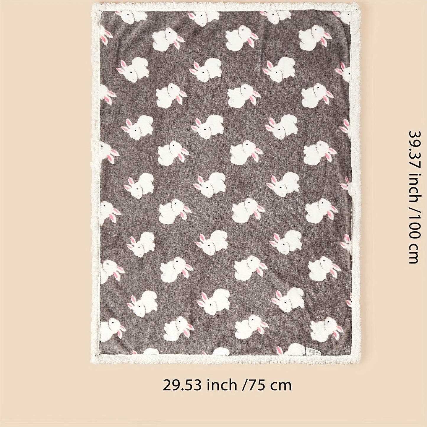 Soft plush baby blanket for stroller and nursery bedding, featuring cute animal print design. This infant double-layer fleece blanket is made from high-quality polyester and is machine washable, suitable for all seasons.