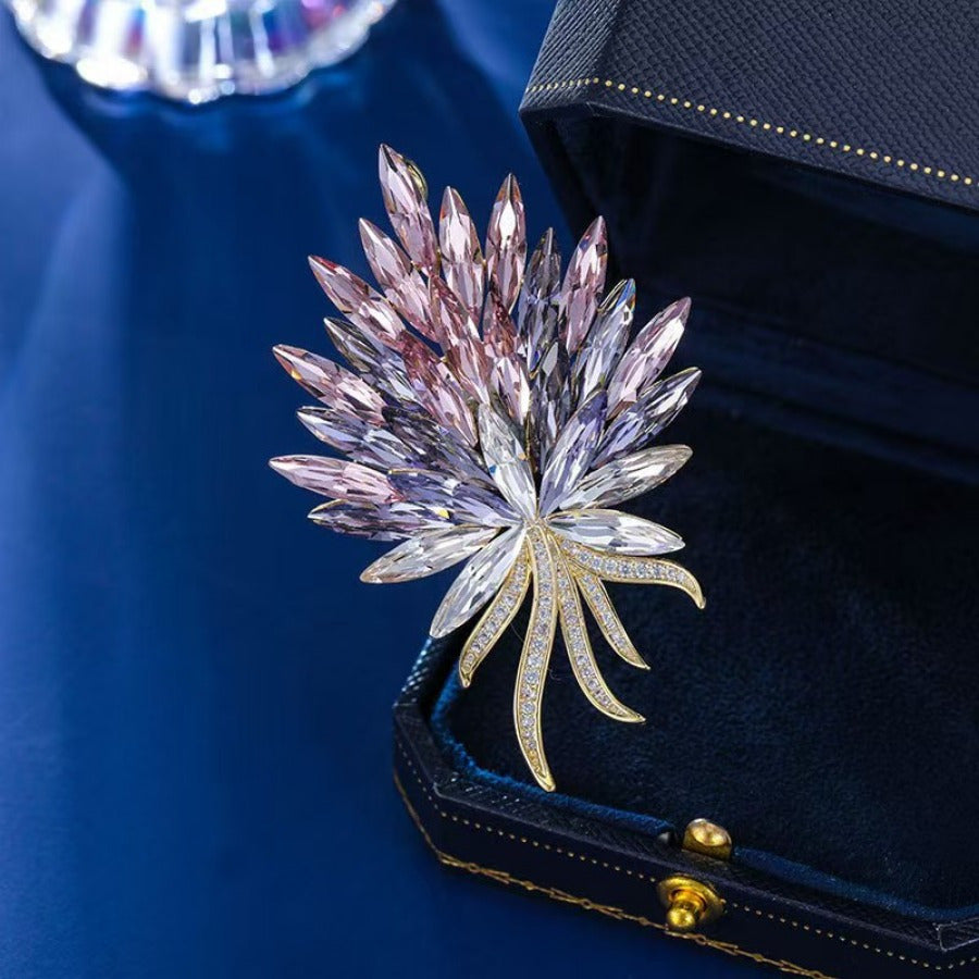 Stylish Blue Crystal Wheat Ear Brooch - Perfect for Dressing Up Outfits, Waistbands, and Hats