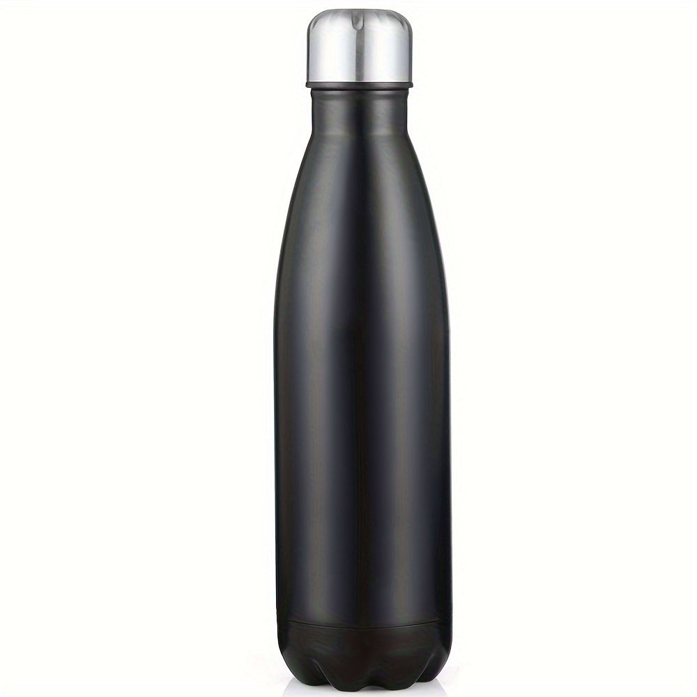 Customized stainless steel water bottle, 17oz, leak-proof, BPA-free, oval shape, insulated for gym, office, and outdoor use, hand wash recommended.