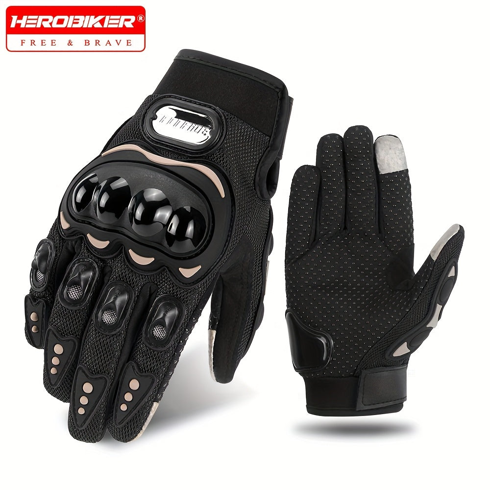 HEROBIKER Ironride Polyester Riding Gloves are hand washable and perfect for outdoor motorcycle riding in all seasons.