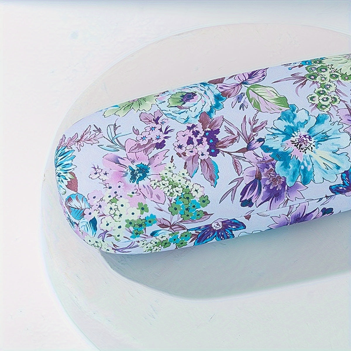 Set of 2 Eyeglass Cases: Floral design with 1 foldable case and 1 metal hard case for glasses storage.