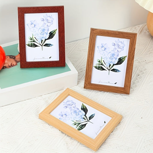 Wooden frame suitable for pictures ranging from 5 to 8 inches, designed for wall mounting. Perfect for studio photos.