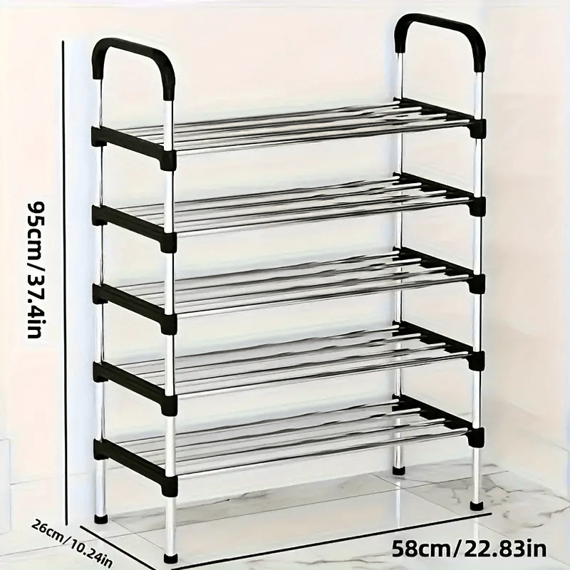 Durable Multi-Layer Shoe Rack - Spacious Storage, Simple to Assemble, Strong Steel Build for Home & Dorm Organization - Ideal for Entryway, Bedroom, and Living Room