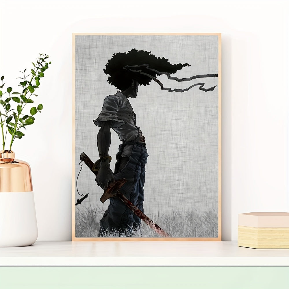 African Samurai Anime Poster for Room Decor without Frame