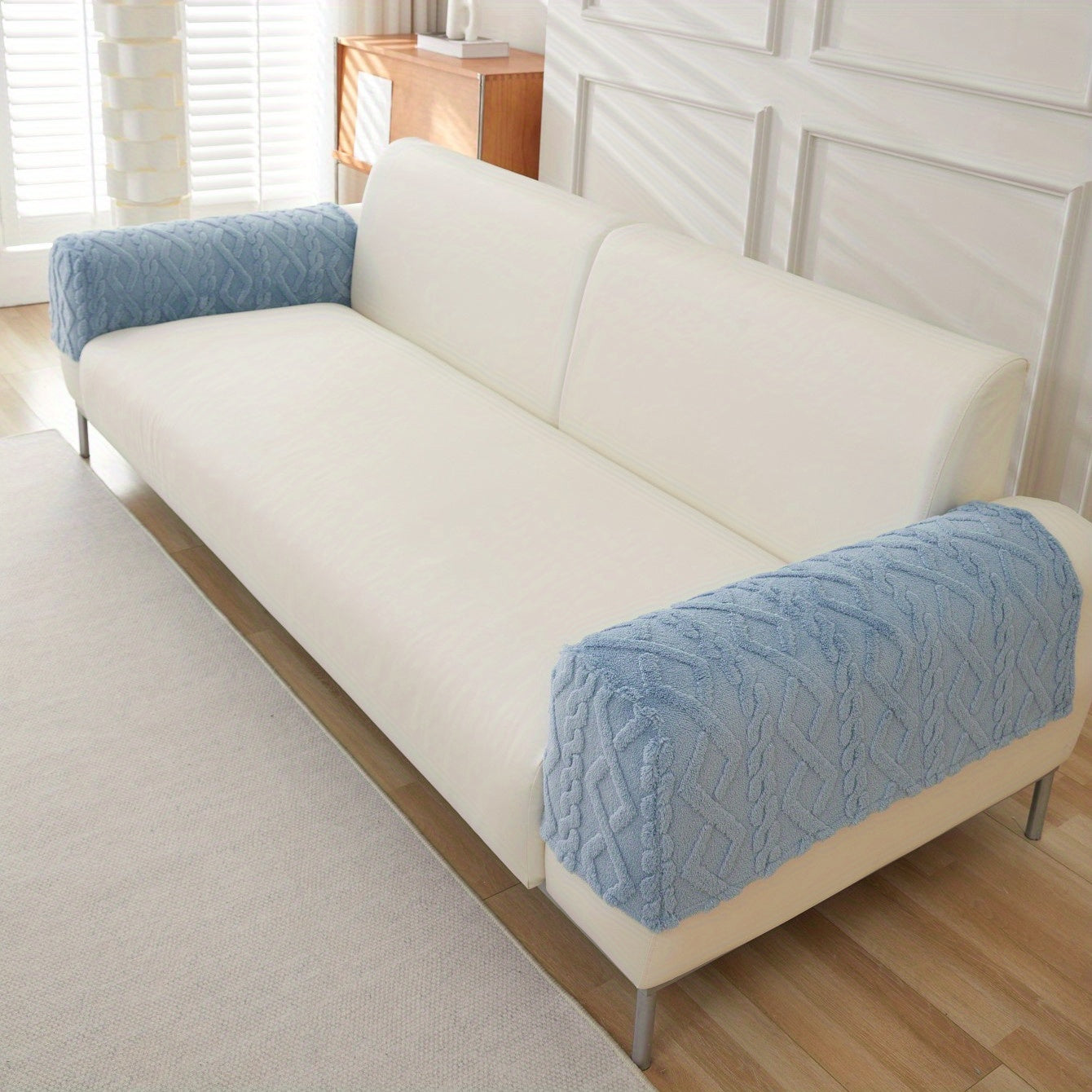 2-qismli Yumshoq Jakard Sofasi Armrest Slipcover - Mebelingizni himoya qiling va yaxshilang.