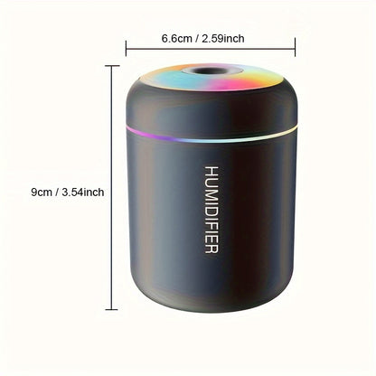 Mini USB humidifier with cold mist, suitable for various spaces, equipped with 2 mist modes.