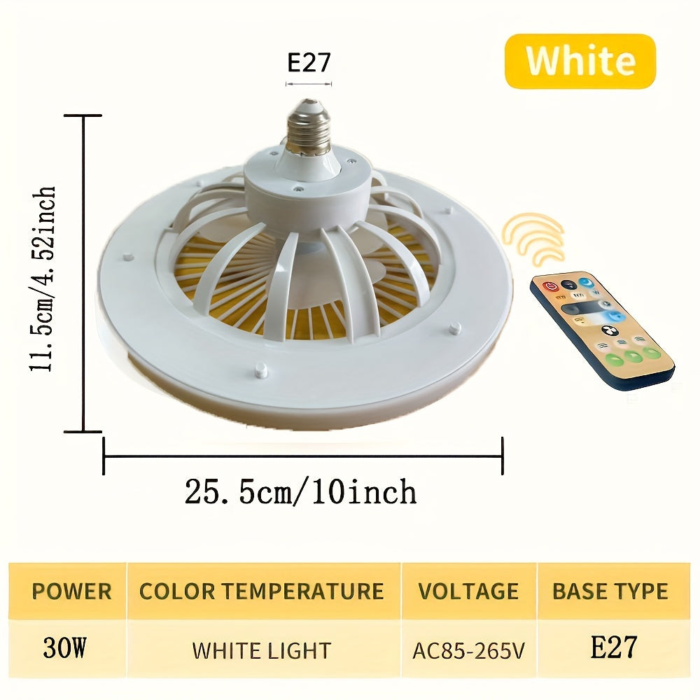 1 piece sleek and quiet 30W LED ceiling fan with adjustable light (3000K-6000K) and remote control - ideal for any room.