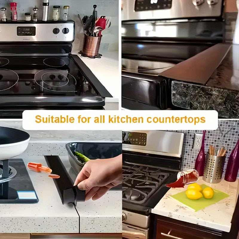 Protect your kitchen counters with this 53.5cm/21 inch long heat-resistant silicone gap filler. Designed to cover gaps and seal spills, this kitchen stove gap cover is a must-have for any home chef.