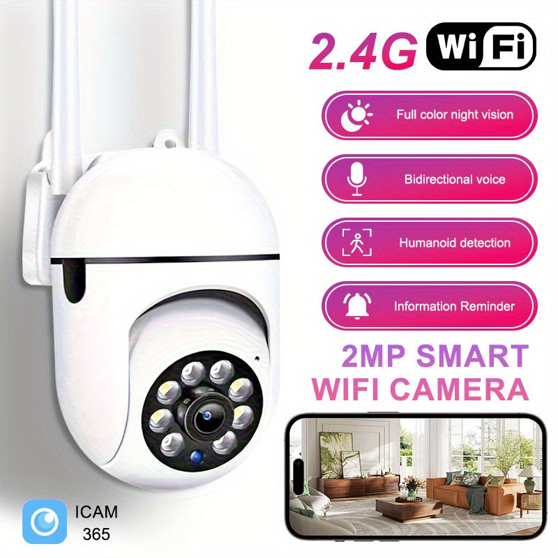 High Definition 1080P WiFi Security Camera with Wall Mount - Features 2-Way Audio and Wireless Connectivity. This Pan/Tilt/Zoom Wi-Fi Smart Home Security Camera offers 355° Horizontal and 90° Vertical Pan, ensuring Indoor Home Safety.