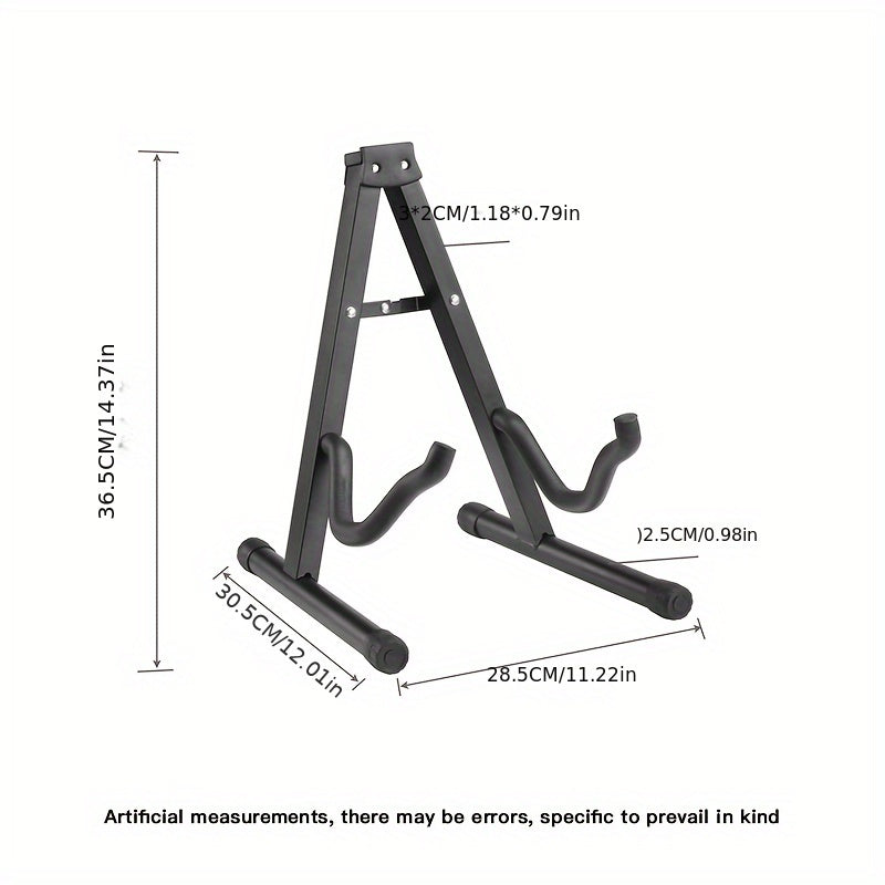 Bakelite A-type Guitar Stand for Electric Bass, Electric Acoustic Guitar, and Pedestal Stand with Folding Design.