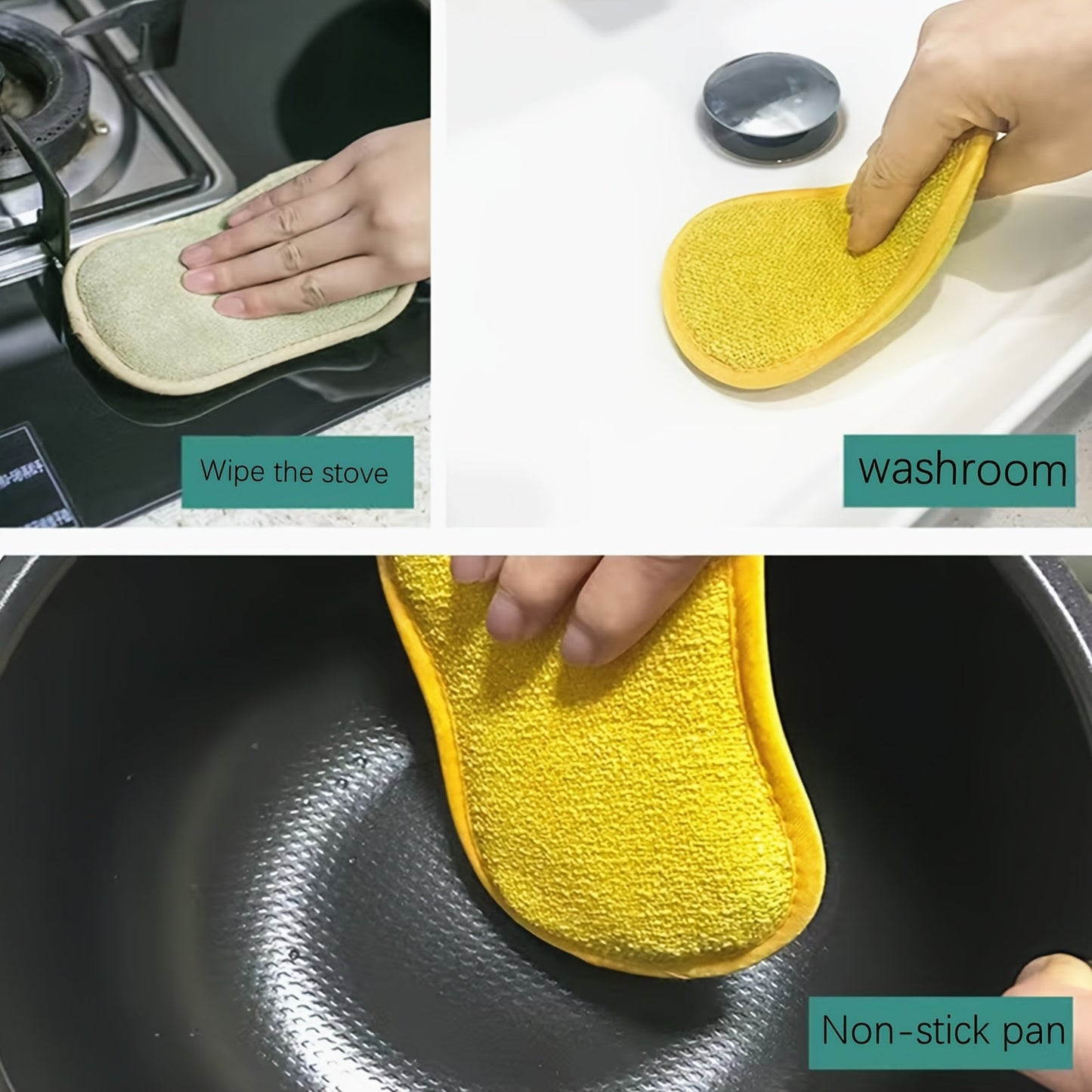 Multi-functional Kitchen Cleaning Sponge Set of 3/5 Pieces with Strong Decontamination for All Kitchen Items