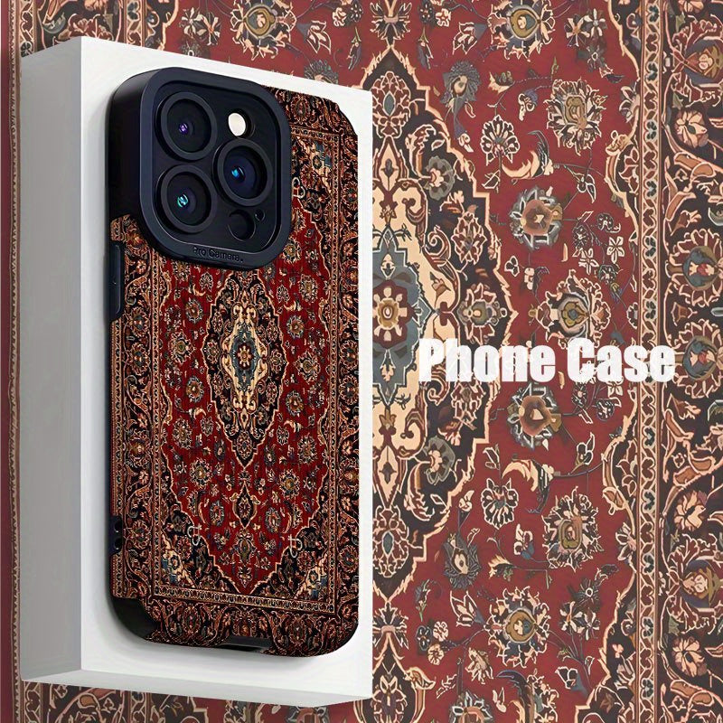 Nordic retro American ethnic patterns for TPU iPhone 16 Pro Max cases, compatible with various iPhone models, featuring silicone anti-drop vertical stripes and a stylish protective cover.