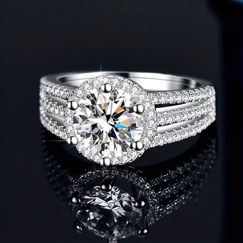 Moissanite ring for wedding proposal, engagement, anniversary, birthday or marriage gift.