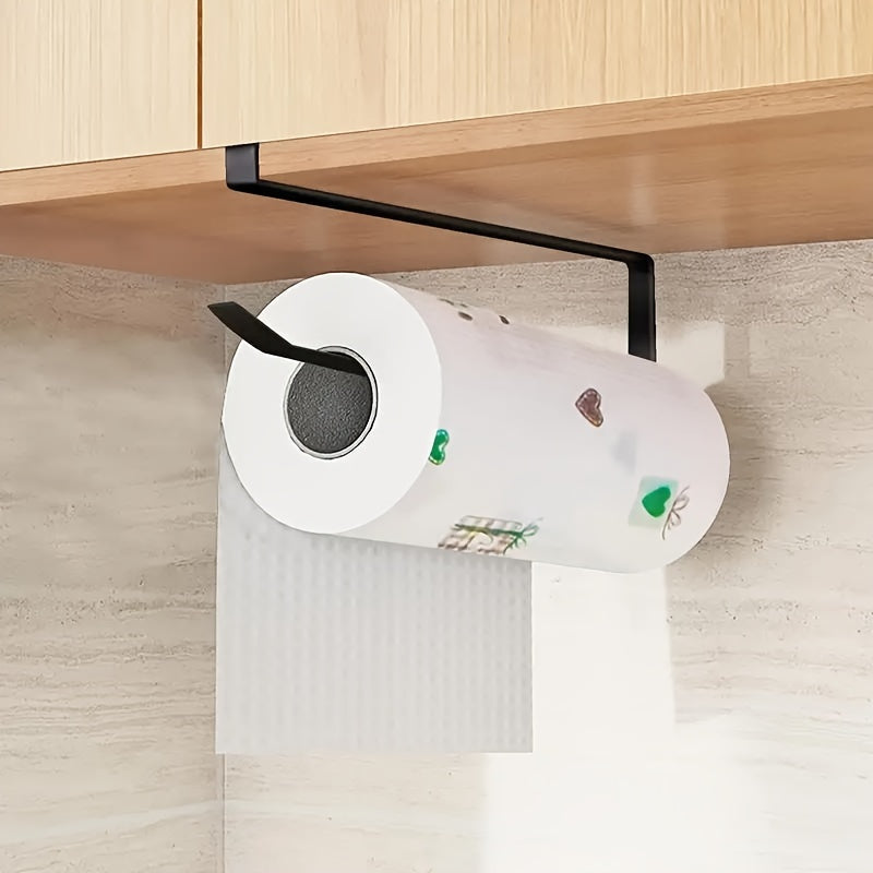 Innovative Wall-Mounted Paper Towel Holder - Stylish Organizer for Kitchen & Bathroom, Easy Install without Drilling, Perfect for Paper Rolls & Wraps, Absorbent, Saves Space in Cabinet or on Shelf