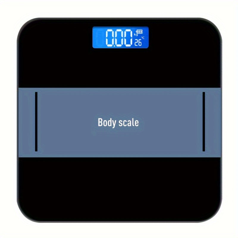 1pc Digital Bathroom Scale with Temperature, Lighted LCD Display, Rounded Corners, 181.44 KG Capacity.