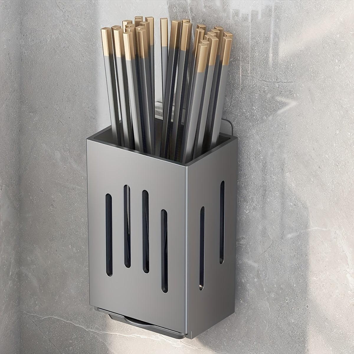 Kitchen Storage Solution: Multifunctional Utensil Holder for Draining and Organizing - Can Be Wall Mounted or Freestanding - Lightweight Plastic Cage for Cutlery and Flatware - Includes Drainage for Chopsticks - Perfect Kitchen Organizer