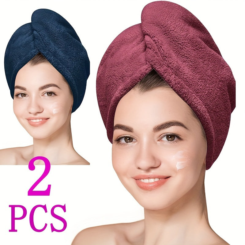 Fast drying hair towel made from soft, water-absorbing microfiber. Anti-frizz and anti-static. Ideal for bathroom use.