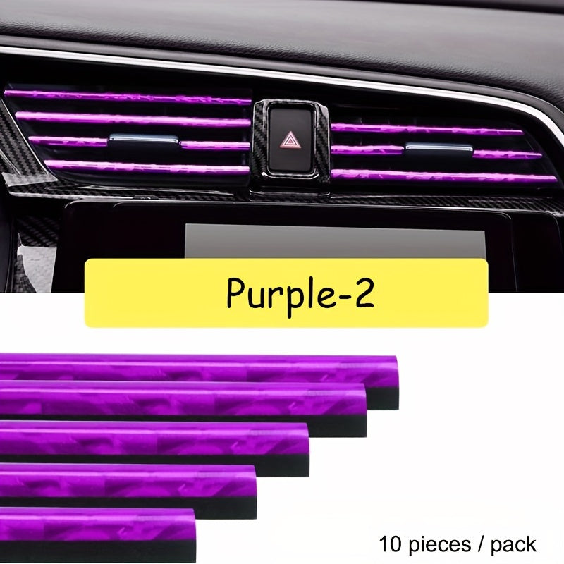 10PCS 20cm U-shaped Car Air Conditioner Air Outlet Decoration Strip with Car Shape Door Corner Protector