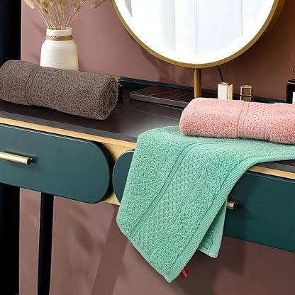 6-piece cotton towel set perfect for the home bathroom. Absorbent, quick-drying, super soft, and skin-friendly. Ideal bathroom supplies.