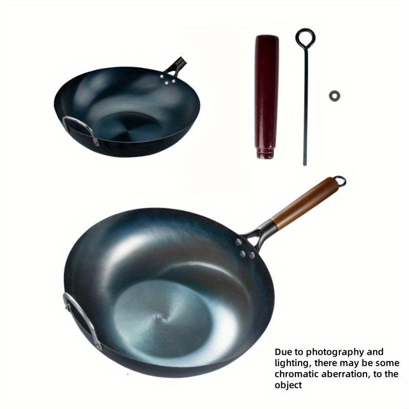 Durable Cast Iron Chef's Pan - Non-Stick and Smokeless Skillet with Comfortable Ergonomic Handle for Gas, Induction, and Stove Tops - Multi-Purpose Cookware for Cooking Eggs, Steaks, and Stir Fry dishes.