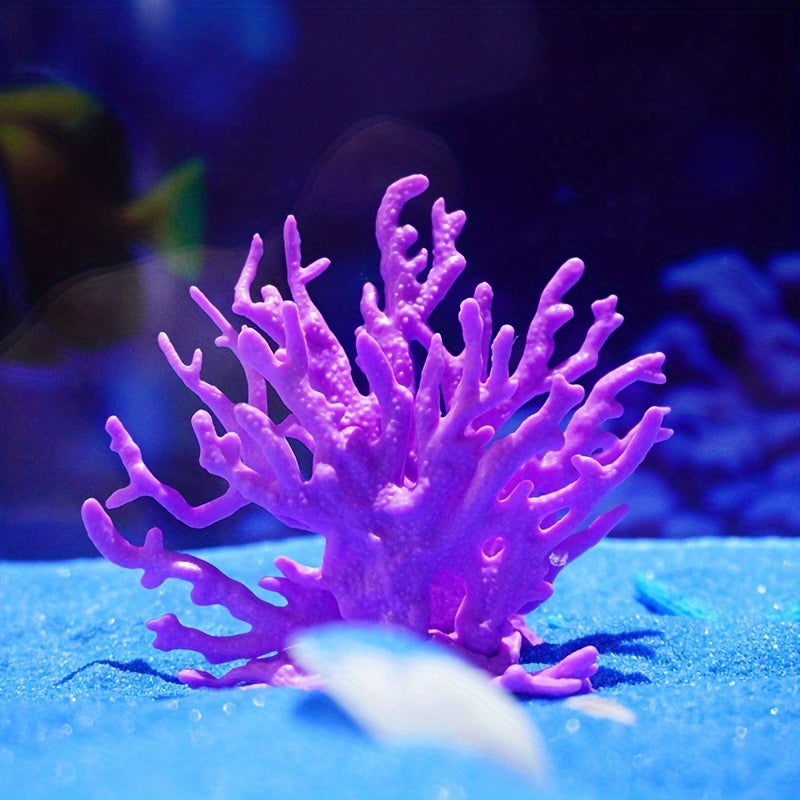 1 piece lifelike PVC coral reef aquarium decor for fish tanks, saltwater, and freshwater landscaping.