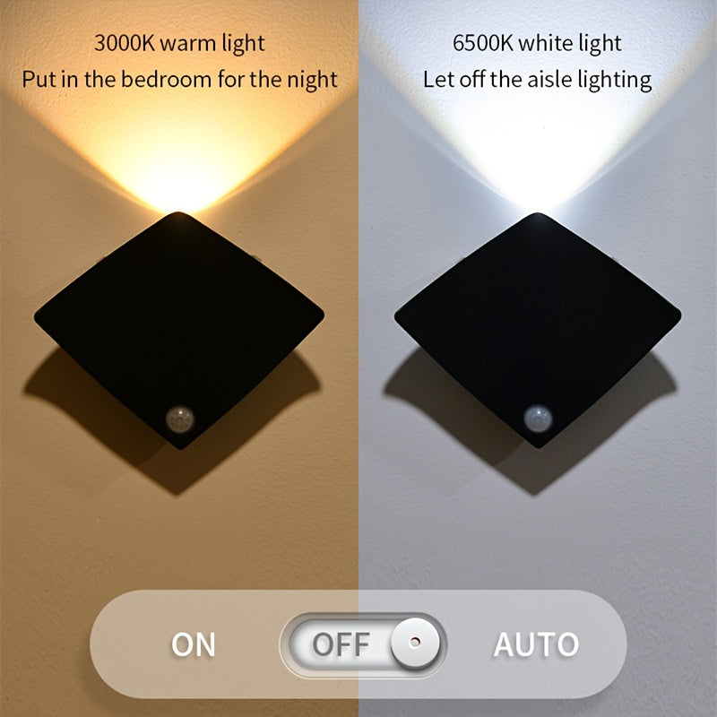 Motion sensor wall lamp for home decorating in bedrooms, porches, balconies, and corridors.