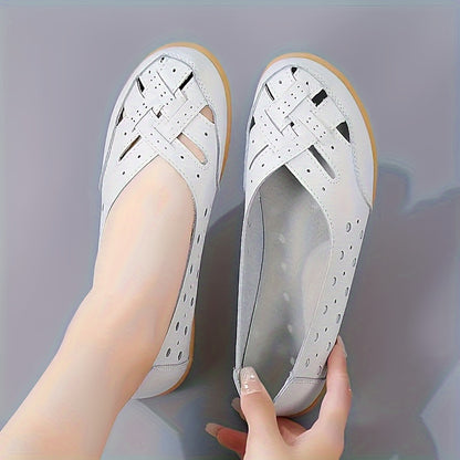 Women's Slip On Flat Shoes with Hollow Out Design, Lightweight and Comfortable