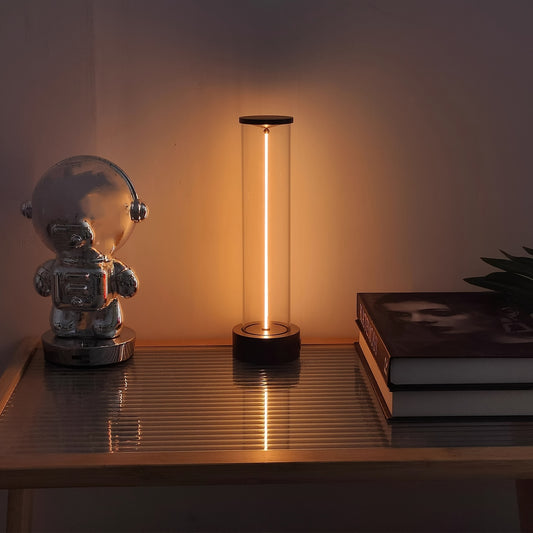 Rechargeable touch-controlled bedside lamp with 3 dimmable levels, USB powered, perfect for multiple rooms.