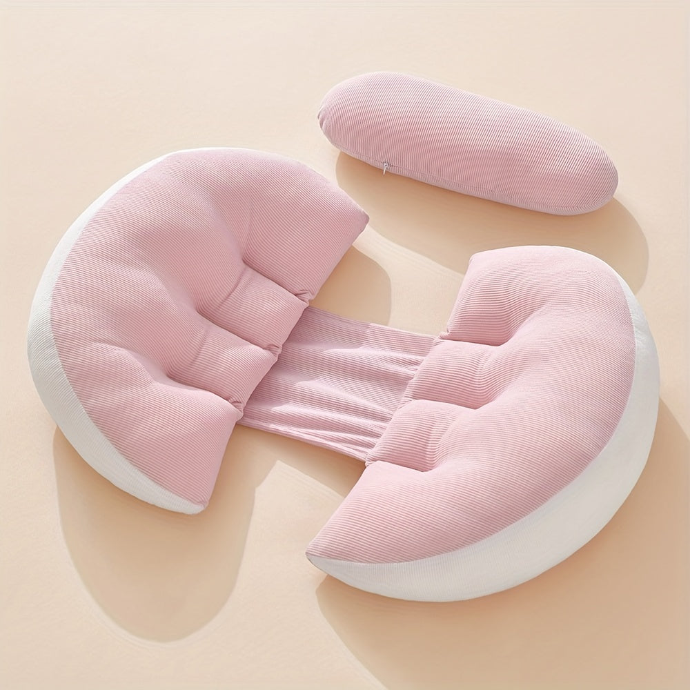 U-shaped Pregnancy Pillow for Side Sleeping Support with Waist and Abdominal Cushion - Perfect for Pregnant Women Throughout All Seasons.