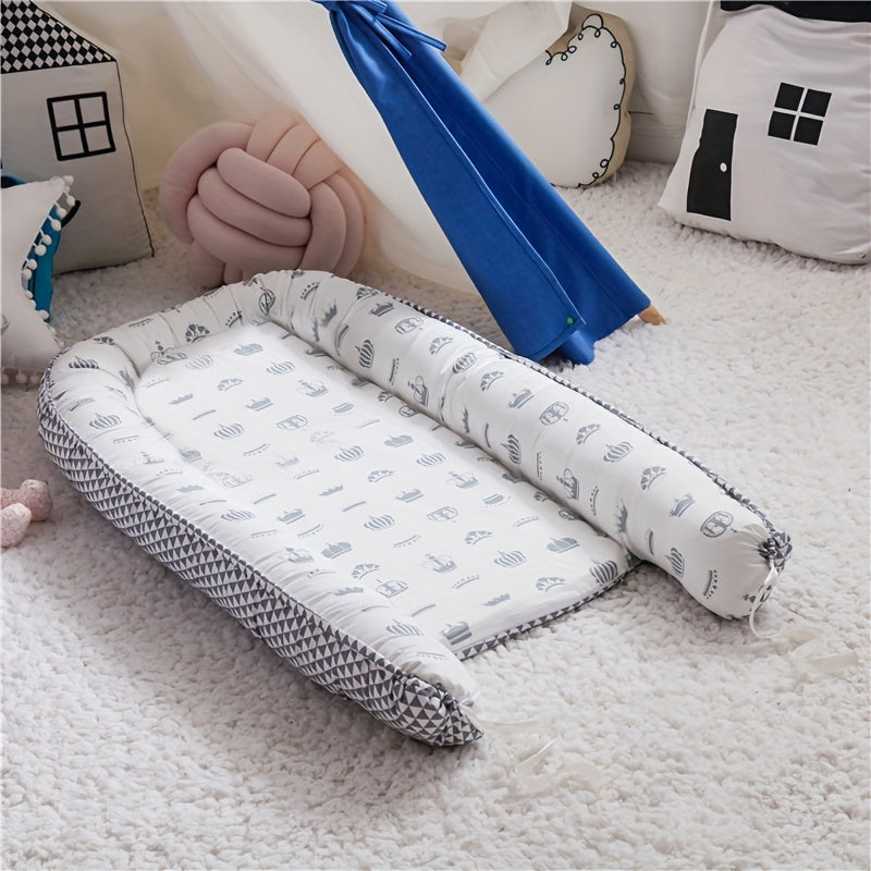 Travel Crib for Kids - Portable, Foldable, and Washable Bed with Anti-Pressure Cotton and Removable Pillow