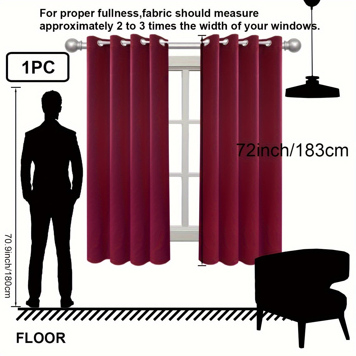 1PC Insulation and Blackout Circle Curtains, Ideal for Bedrooms and Living Rooms, Minimize Noise and Light Blocking