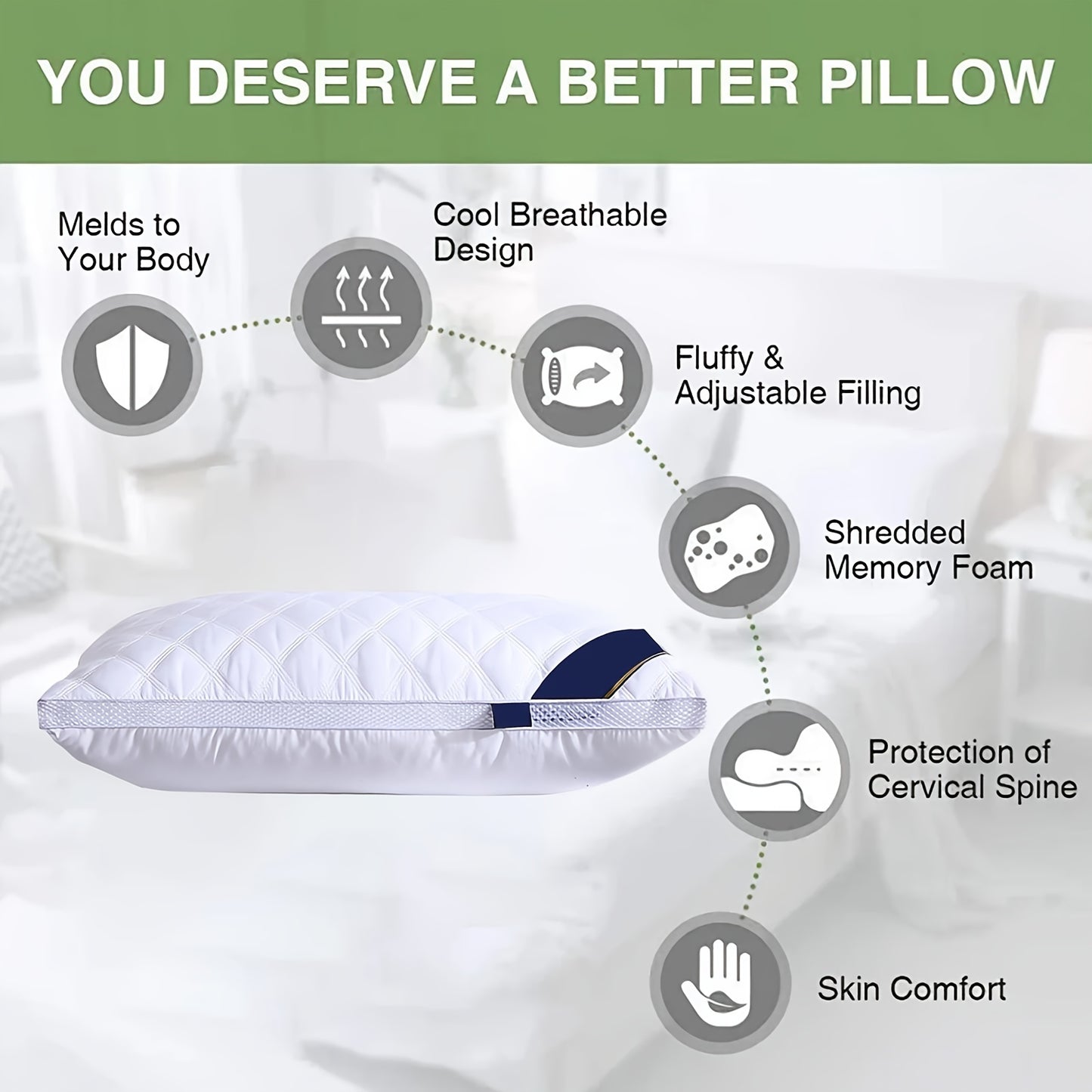 Top choice 5-star hotel pillow for home and dormitory use, suitable for RV bedding, providing neck and spine protection.