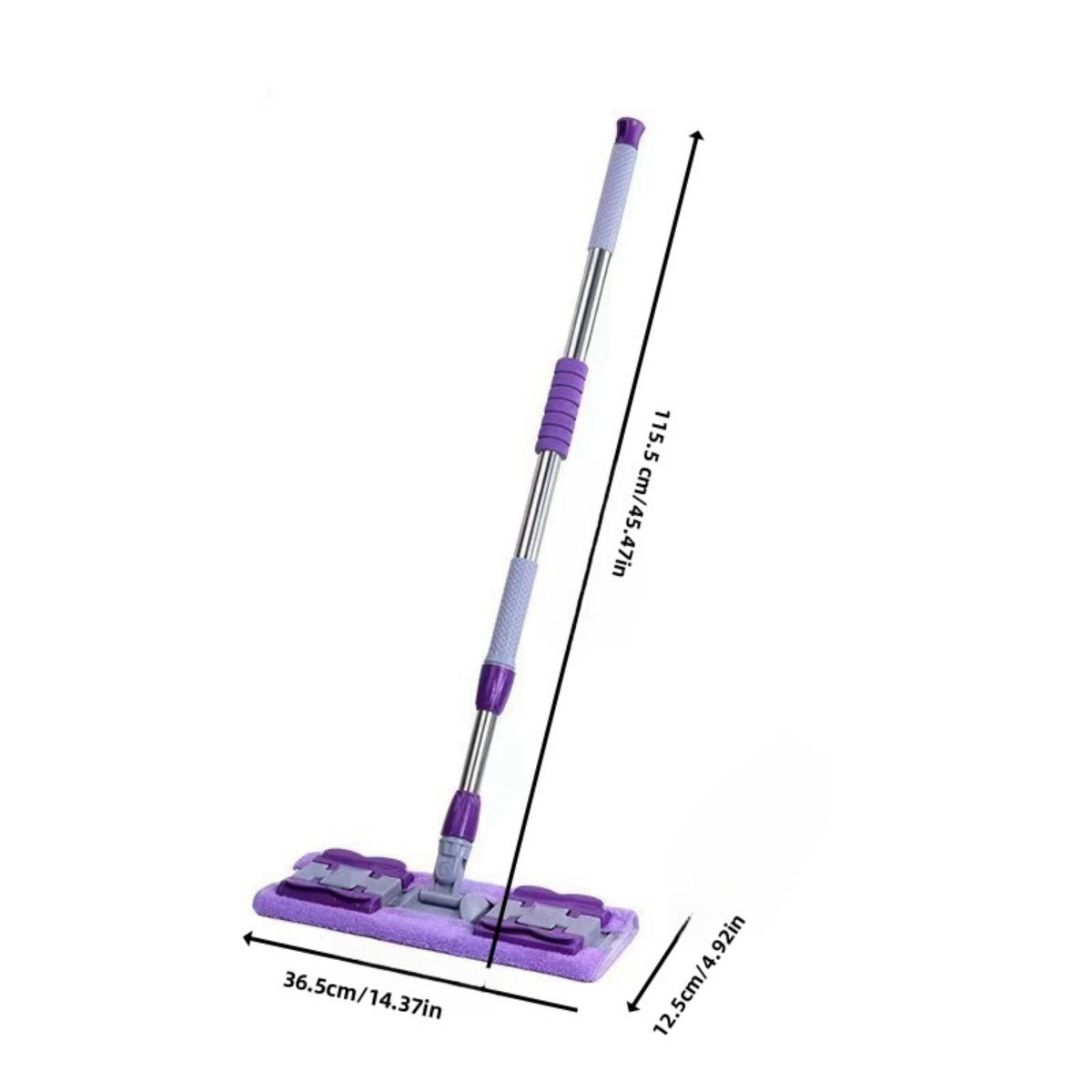 Multipurpose Wet & Dry Floor Mop featuring Washable Microfiber Pad - Stainless Steel/Plastic Handle, Perfect for Household Cleaning.