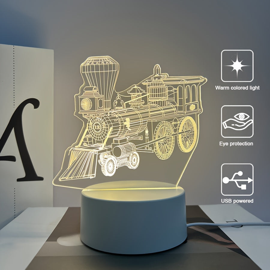 Celebrate Eid Al-Adha in style with this 3D Train Night Light. Perfect for decorating your study, bedroom, or gaming room, this LED warm light plug-in version makes a great birthday or Christmas gift.